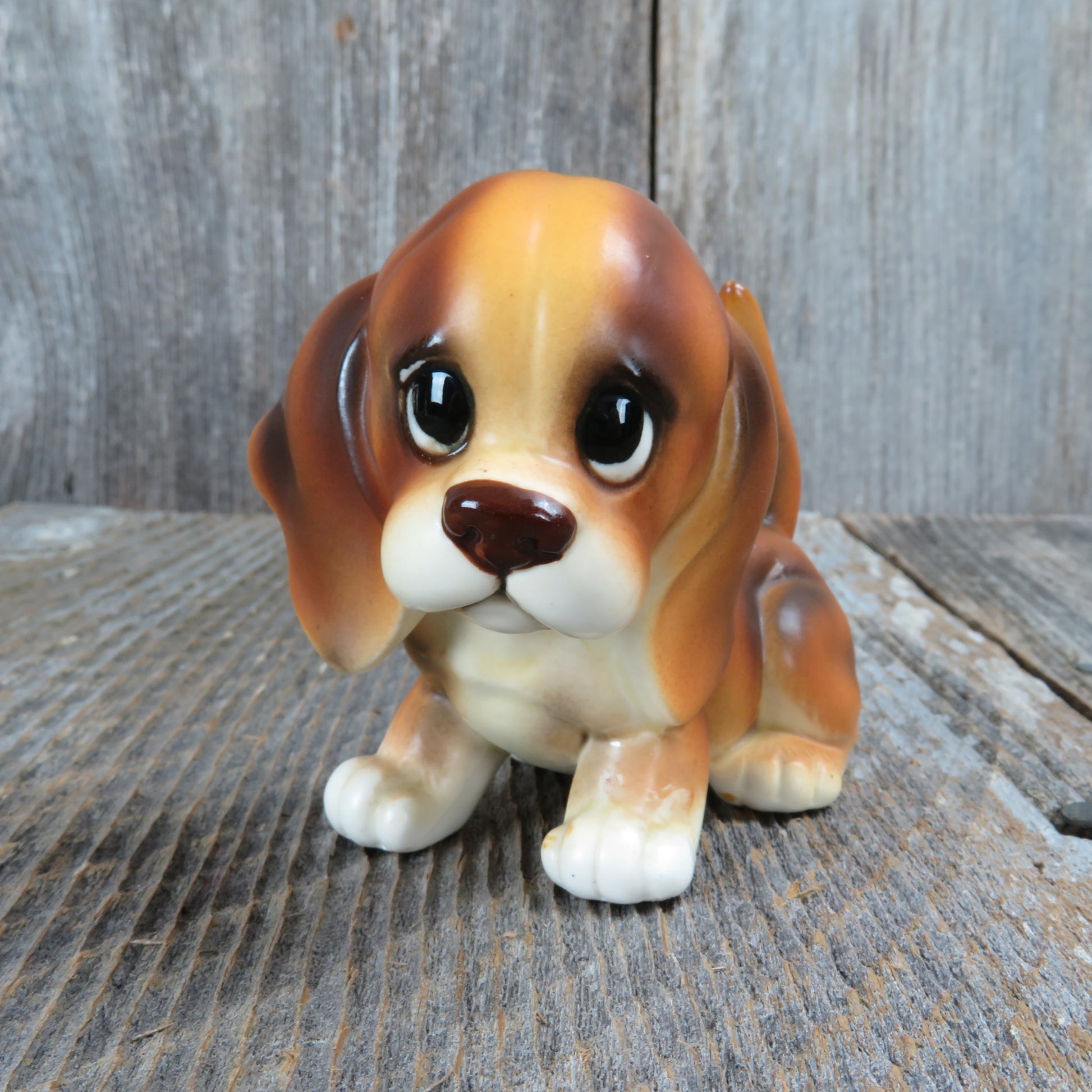 Vintage Puppy Dog Figurine Basset Hound Norcrest A711 Japan Long Ears Big Eyes Figure Home Decor - At Grandma's Table