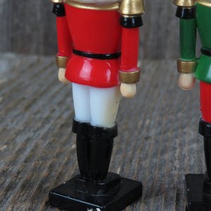 Vintage Toy Soldier Nut Cracker Ornament Set Christmas Plastic Red Green White - At Grandma's Table