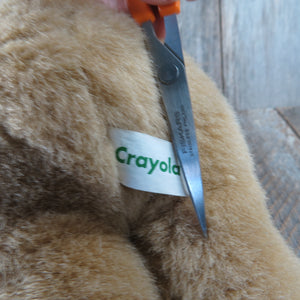 Vintage Crayola Teddy Bear Plush Rainbow Sweater Gund Korea Brown