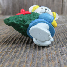 Load image into Gallery viewer, Vintage Bear Mouse Christmas Tree Ornament 1996 Blue Red Bird Earmuffs DCI - At Grandma&#39;s Table