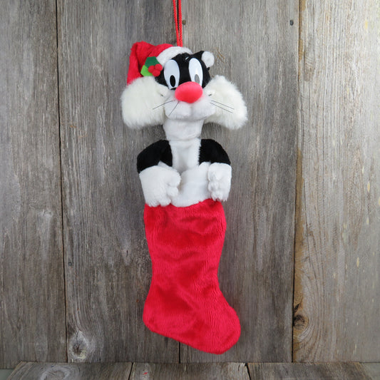 Vintage Sylvester Cat Christmas Stocking Plush 1990 Looney Tunes Warner Brothers - At Grandma's Table