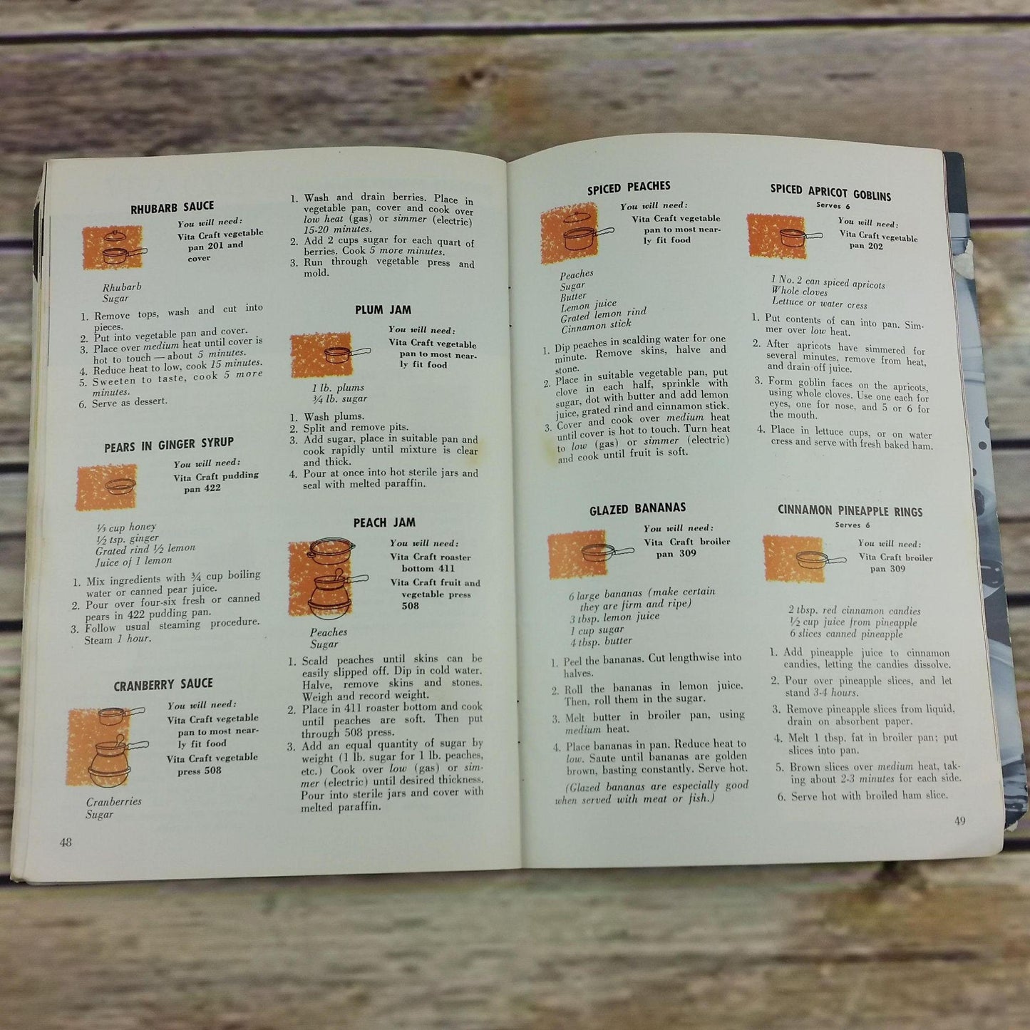 Vintage Cookbook Vita Craft Cookware Recipes Instructions Manual VC275 Utensils 1960s or Earlier