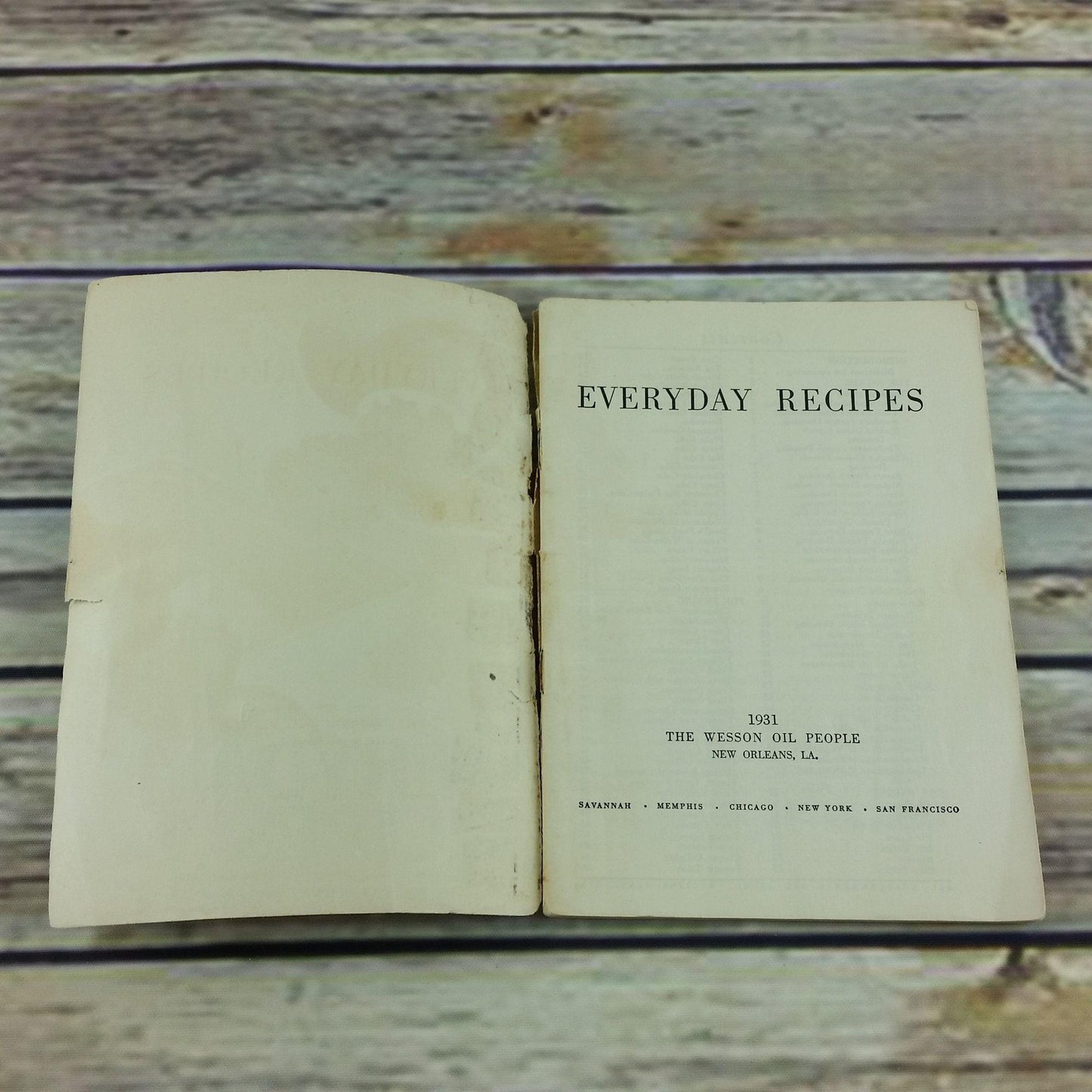 Everyday Recipes Wesson Oil People 1931 Promo Recipes Booklet