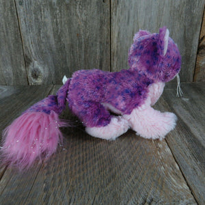 Pom Pom Kitty Plush Cat Kitten Pink Purple Webkinz Ganz Stuffed Animal No Code