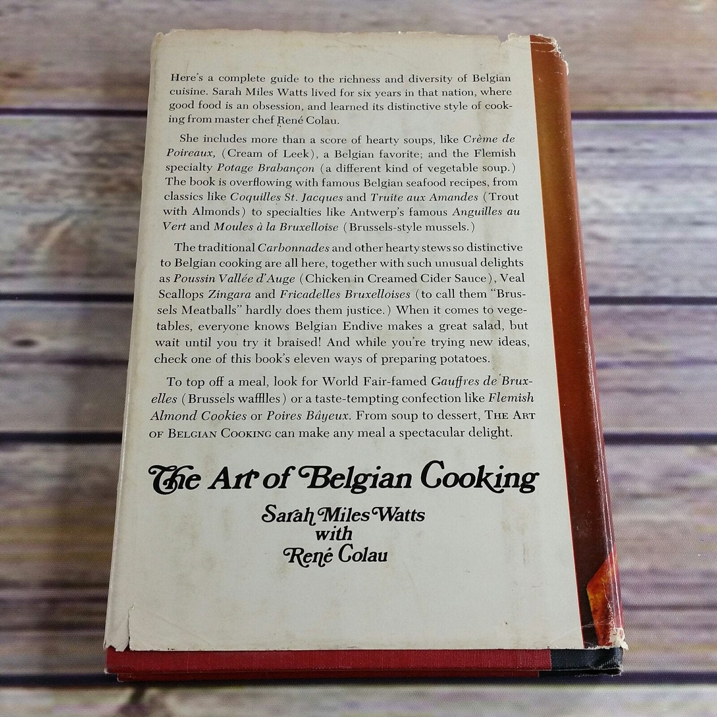Vintage Belgian Cookbook The Art Of Belgian Cooking Recipes Sarah Watts 1971 First Edition Hardcover Dust Jacket