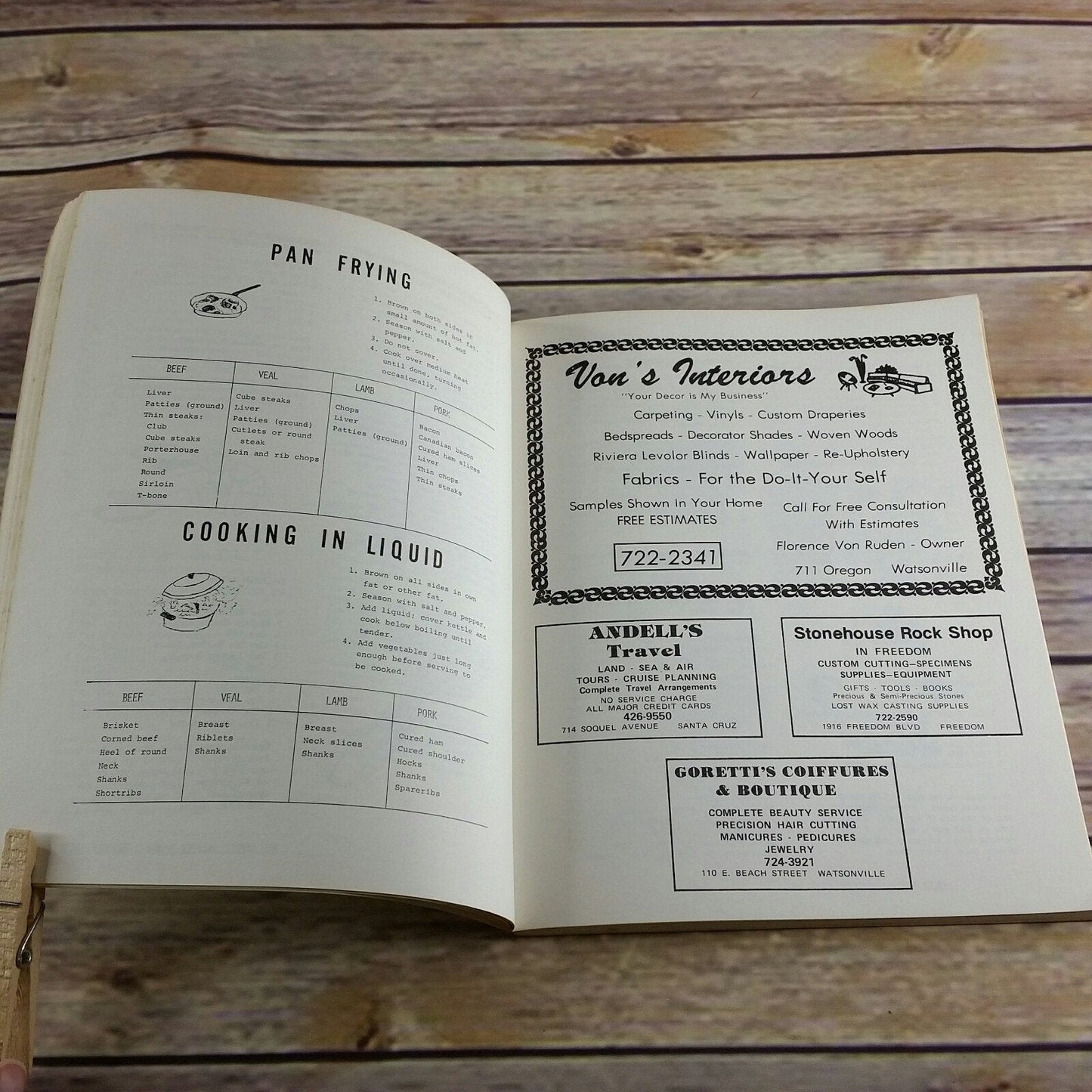 Vintage California Cookbook Great Cooks Santa Cruz County 1977 Paperback A Treasury Outstanding Recipes Local Advertising