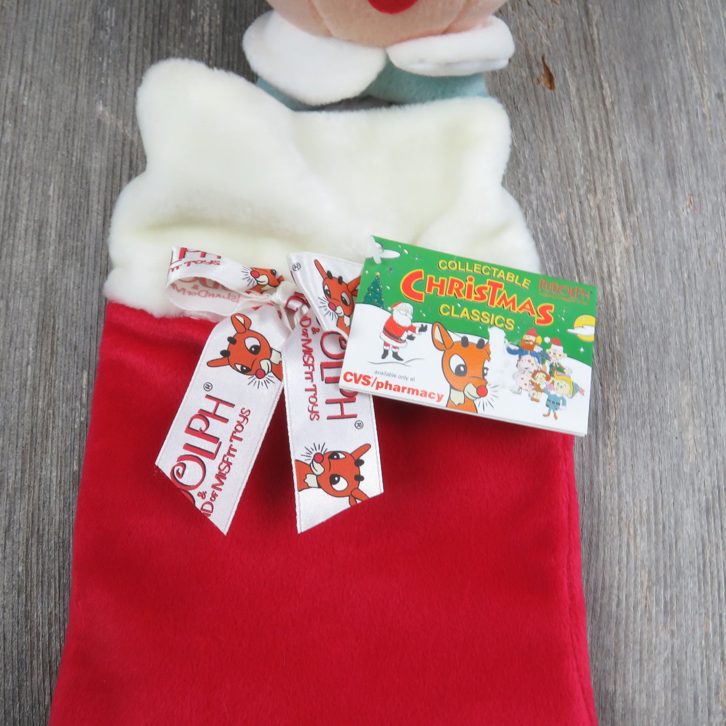 Vintage Herbie The Elf Stocking Rudolph the Red Nosed Reindeer Prestige Christmas  1999 Plush Stuffed Red Holiday