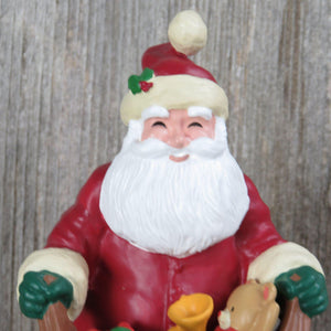 Vintage Nostalgic Santa Christmas Stocking Holder Hallmark St Nick Hanger Hook