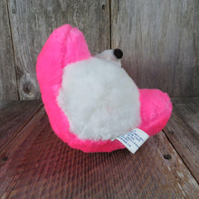 Load image into Gallery viewer, Vintage Pink Bear Plush Acme Stuffed Animal Hard Firm Body Hot Pink White Korea Fair Prize 1983