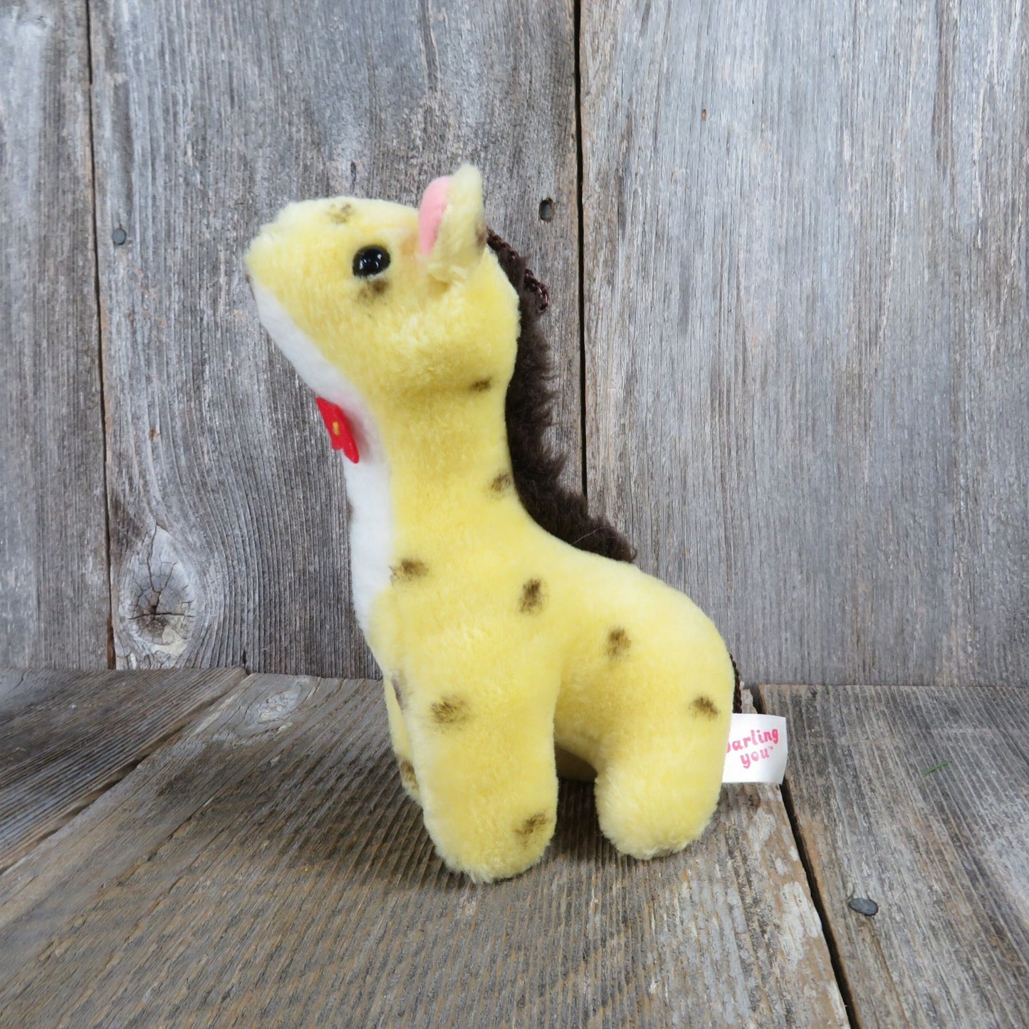 Vintage Giraffe with Bowtie Stuffed Animal Darling You Plush Korea