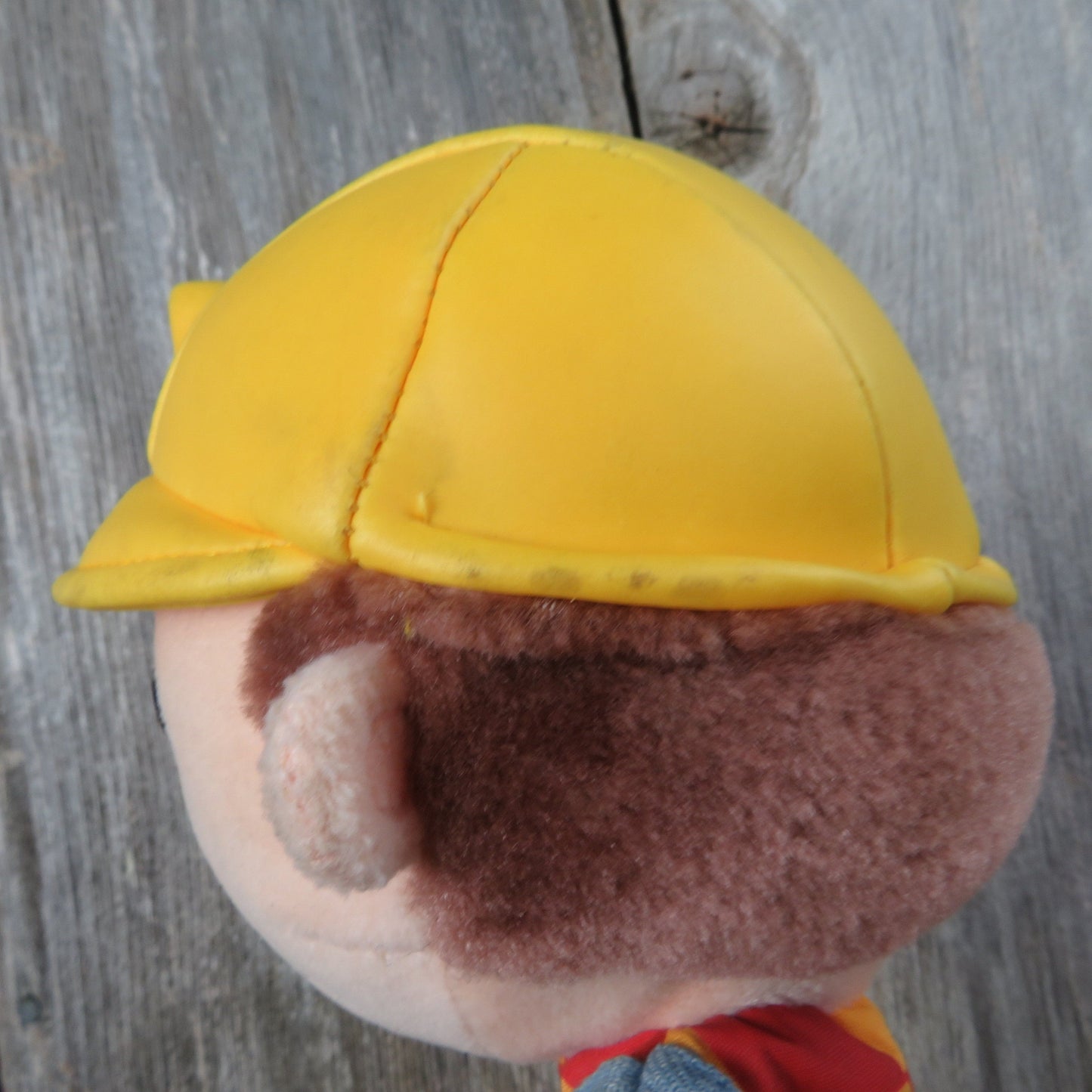 Vintage Bob the Builder Hand Puppet Plush Doll Applause 2001 Overalls Cartoon Yellow Hard Hat