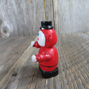 Vintage Wood Monkey Clown Ornament Mouse Wooden Christmas Hat Big Ears Tree Red
