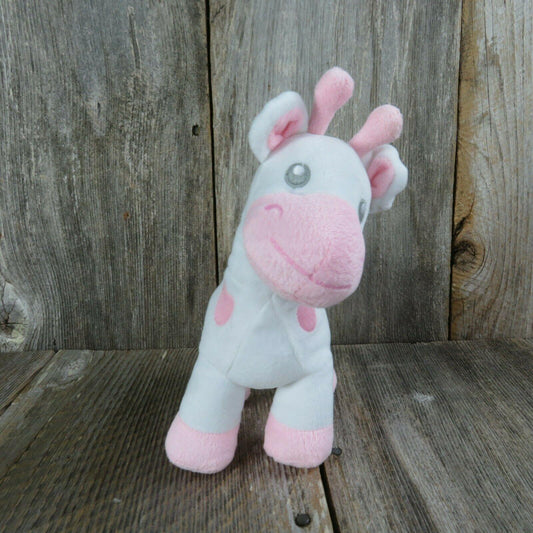 Giraffe Plush Baby Toy Pink White Gymboree Sewn Eyes Stuffed Animal