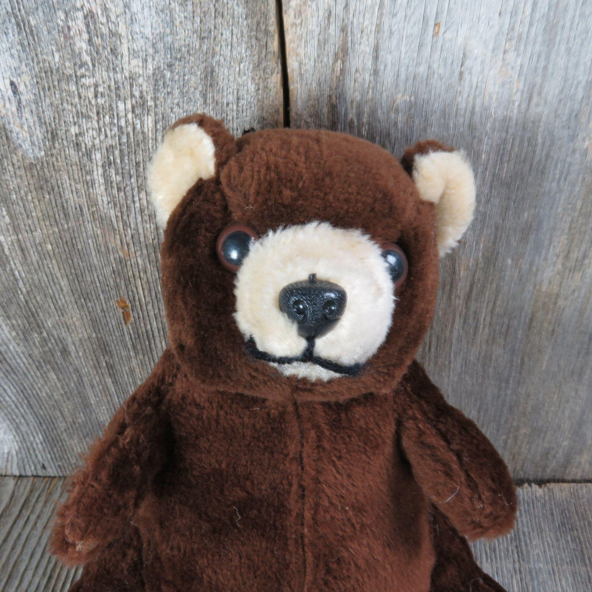 Vintage Teddy Bear Plush Dark Brown Colored Stuffed Animal Korea Firm ...