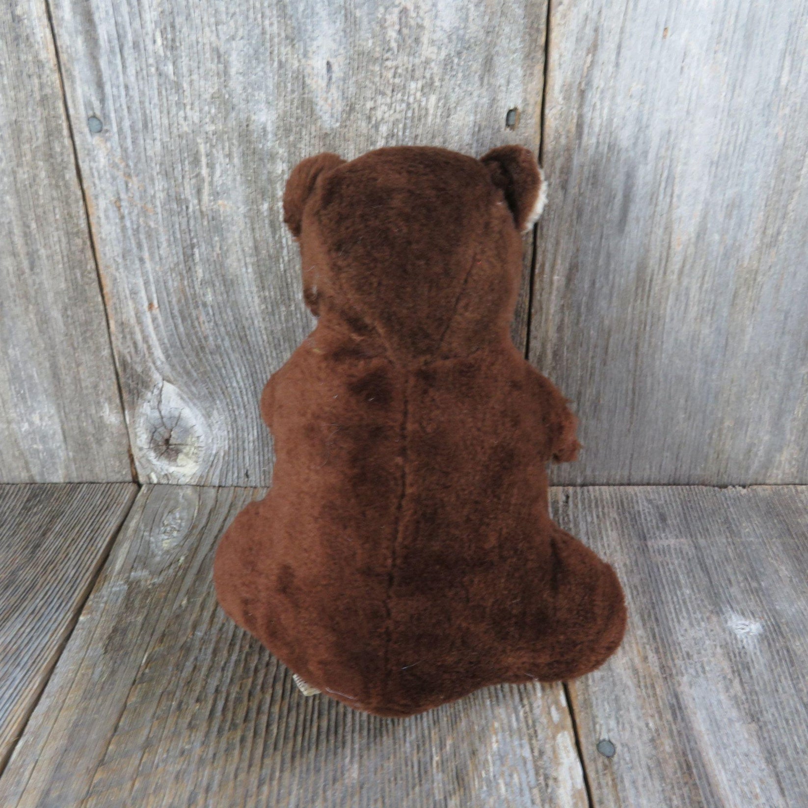 Vintage Teddy Bear Plush Dark Brown Colored Stuffed Animal Korea Firm ...