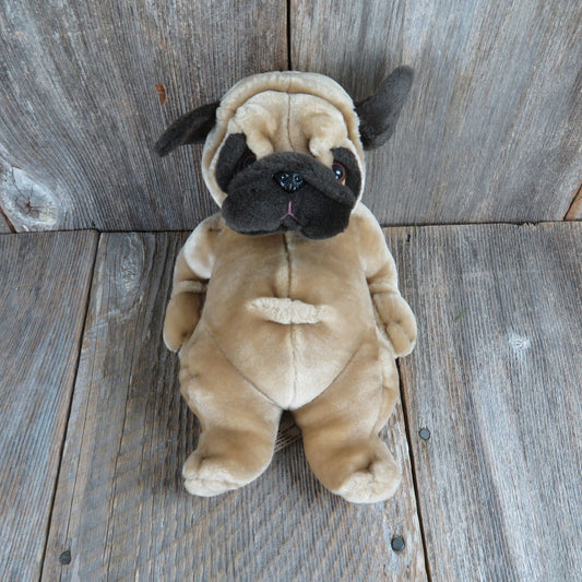 Vintage Pug Dog Plush Lounging  Bulldog  Puppy Laying Stuffed Animal Bestever Toys R Us Toy