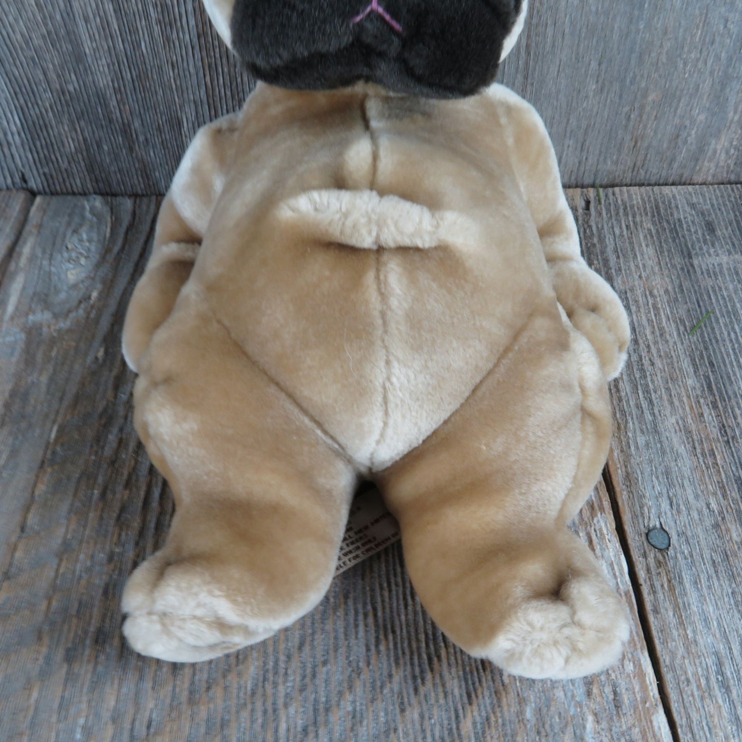 Vintage Pug Dog Plush Lounging  Bulldog  Puppy Laying Stuffed Animal Bestever Toys R Us Toy