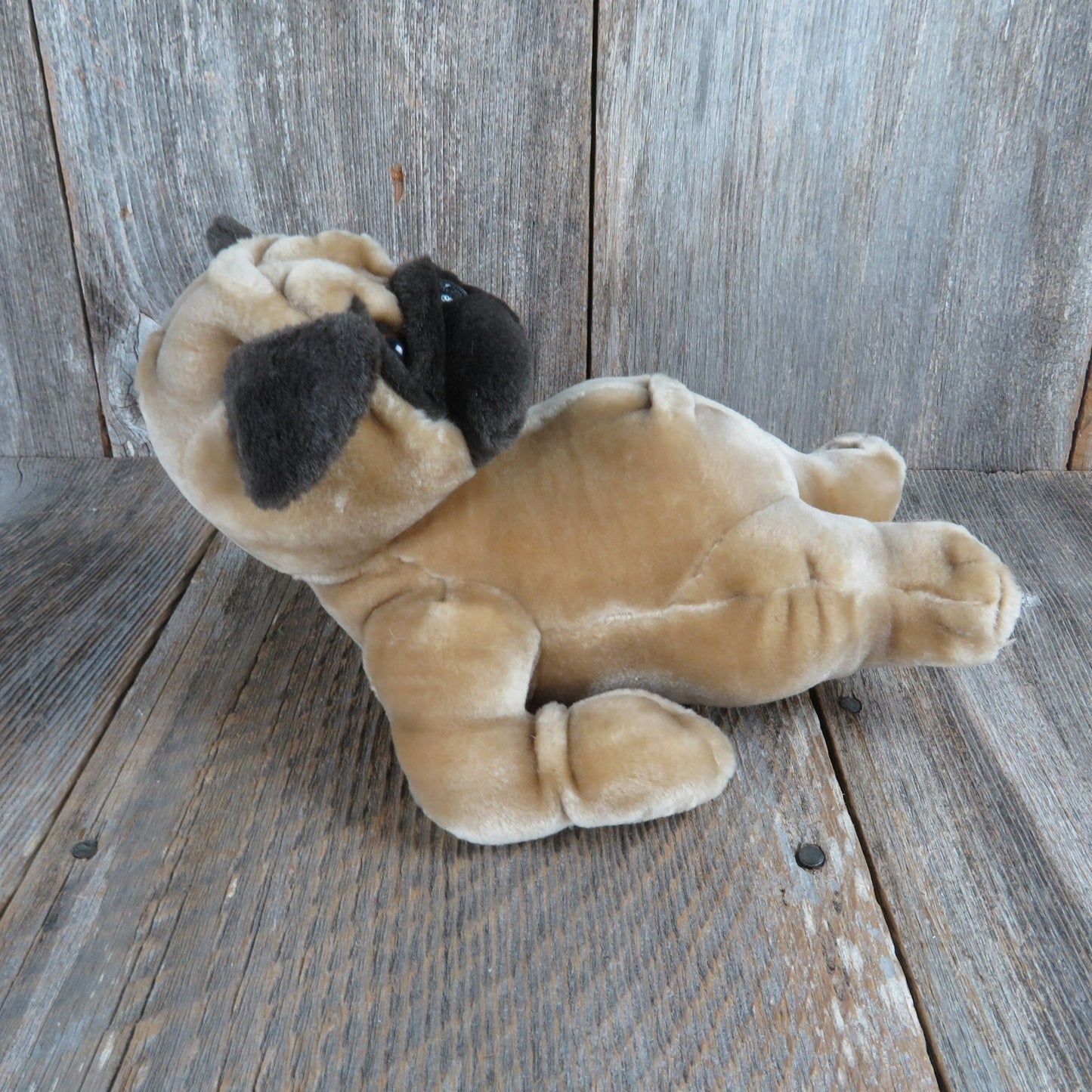 Vintage Pug Dog Plush Lounging  Bulldog  Puppy Laying Stuffed Animal Bestever Toys R Us Toy