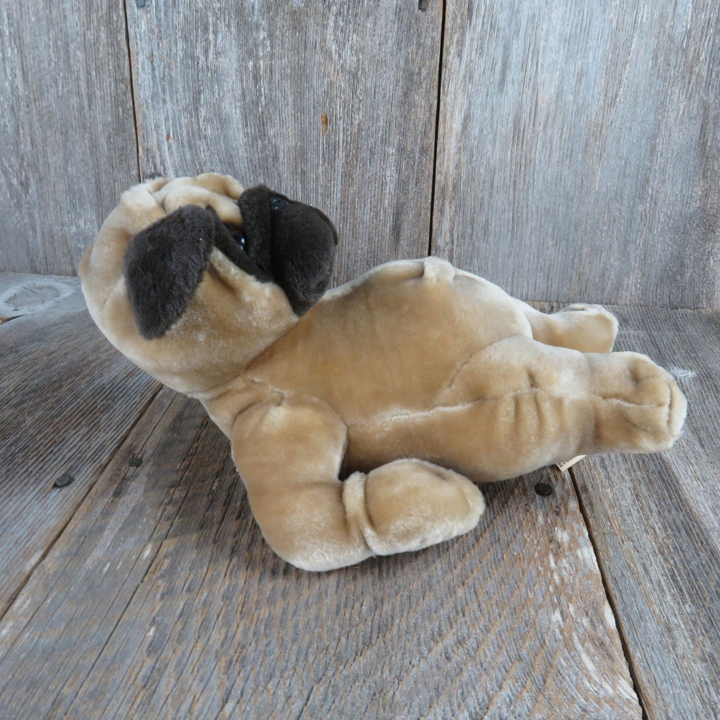 Vintage Pug Dog Plush Lounging  Bulldog  Puppy Laying Stuffed Animal Bestever Toys R Us Toy