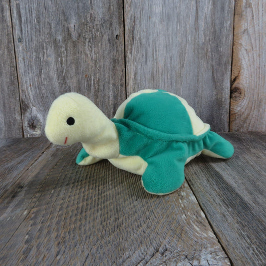 Vintage Turtle Plush Ty Green and Yellow Beanie Buddies 1996 Stuffed Animal Color Block - At Grandma's Table