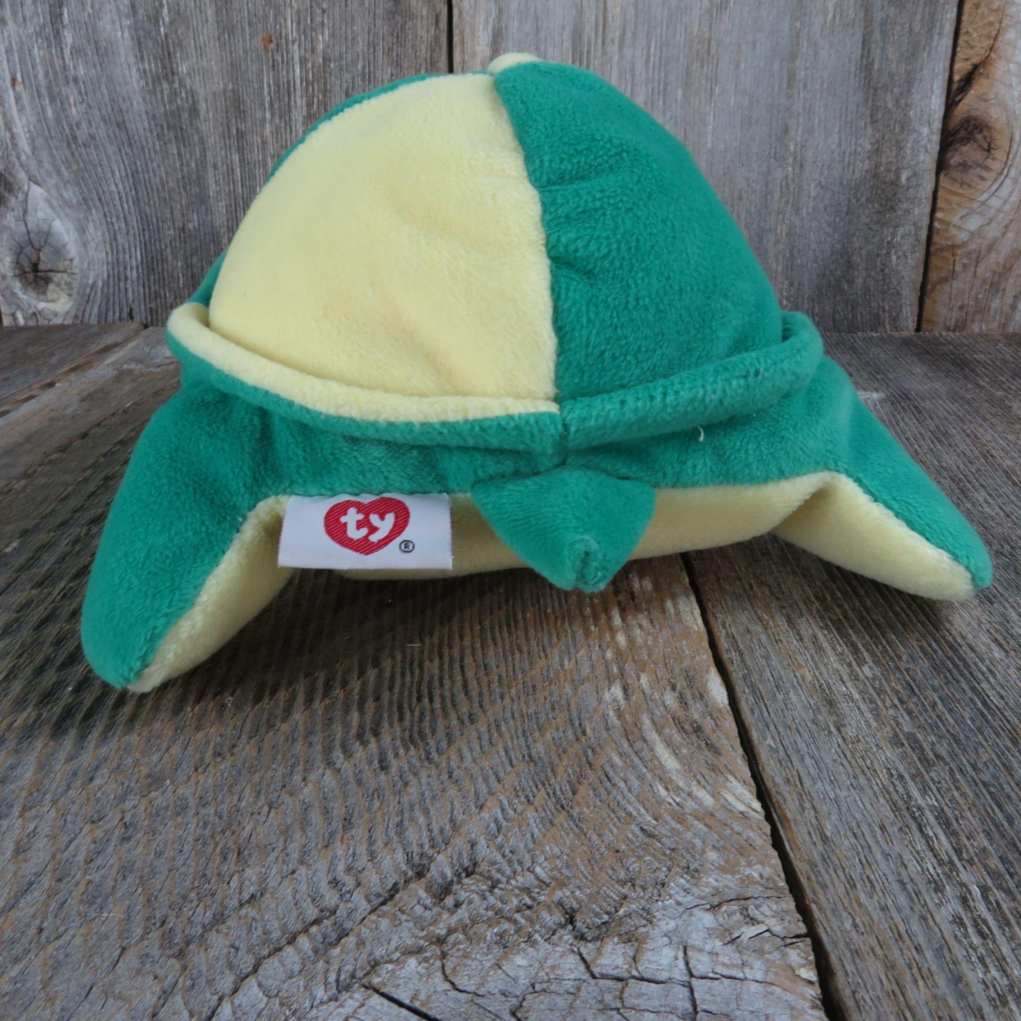 Vintage Turtle Plush Ty Green and Yellow Beanie Buddies 1996 Stuffed Animal Color Block order