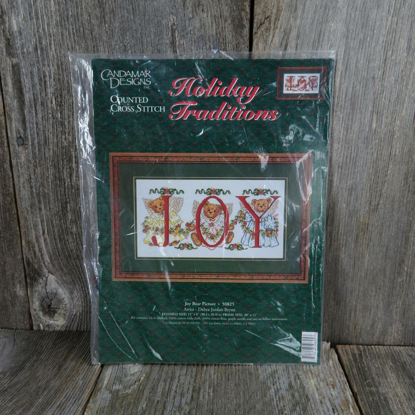 Christmas Joy Bear Counted Cross Stitch Kit Candamar Designs Craft Kit 50825 Christmas 15 x 8
