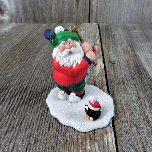 Vintage Golfing Santa Ornament Penguin Tee Westmar Christmas Golfer Gift Golf Lover 1996