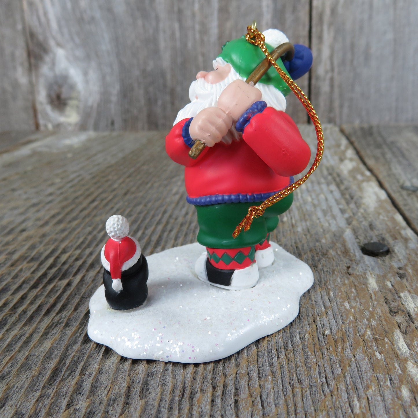 Vintage Golfing Santa Ornament Penguin Tee Westmar Christmas Golfer Gift Golf Lover 1996