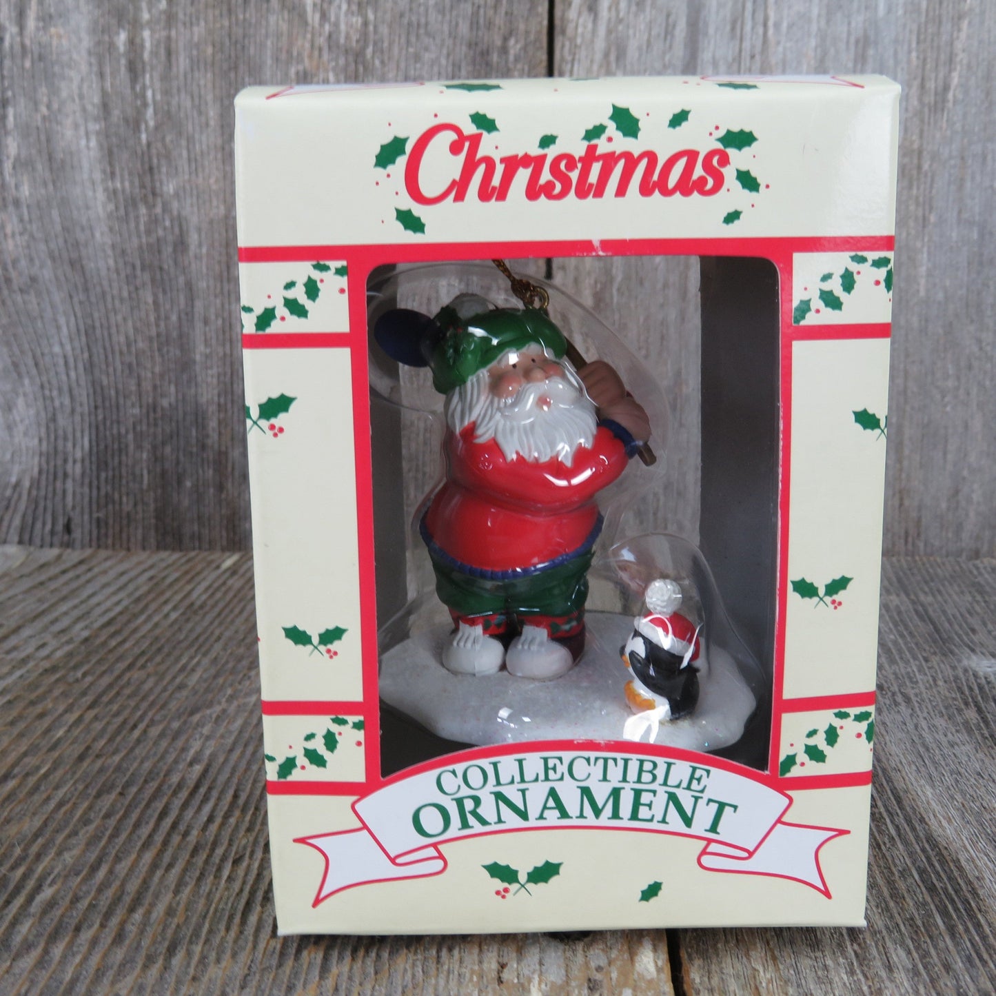 Vintage Golfing Santa Ornament Penguin Tee Westmar Christmas Golfer Gift Golf Lover 1996