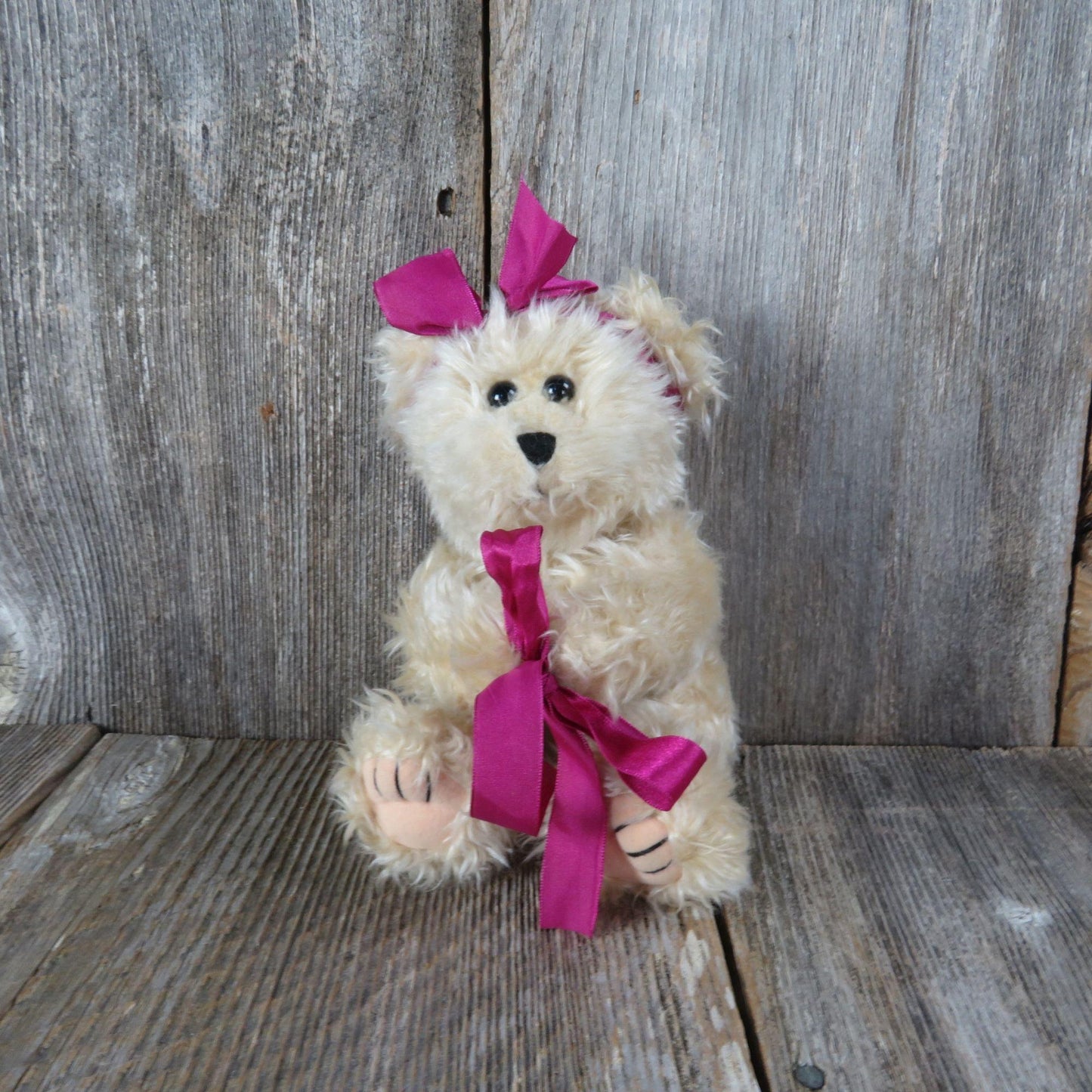 Vintage Teddy Bear Plush Hair Bow Fuzzy Creative Custom Confections 1999 Teddy's Friends