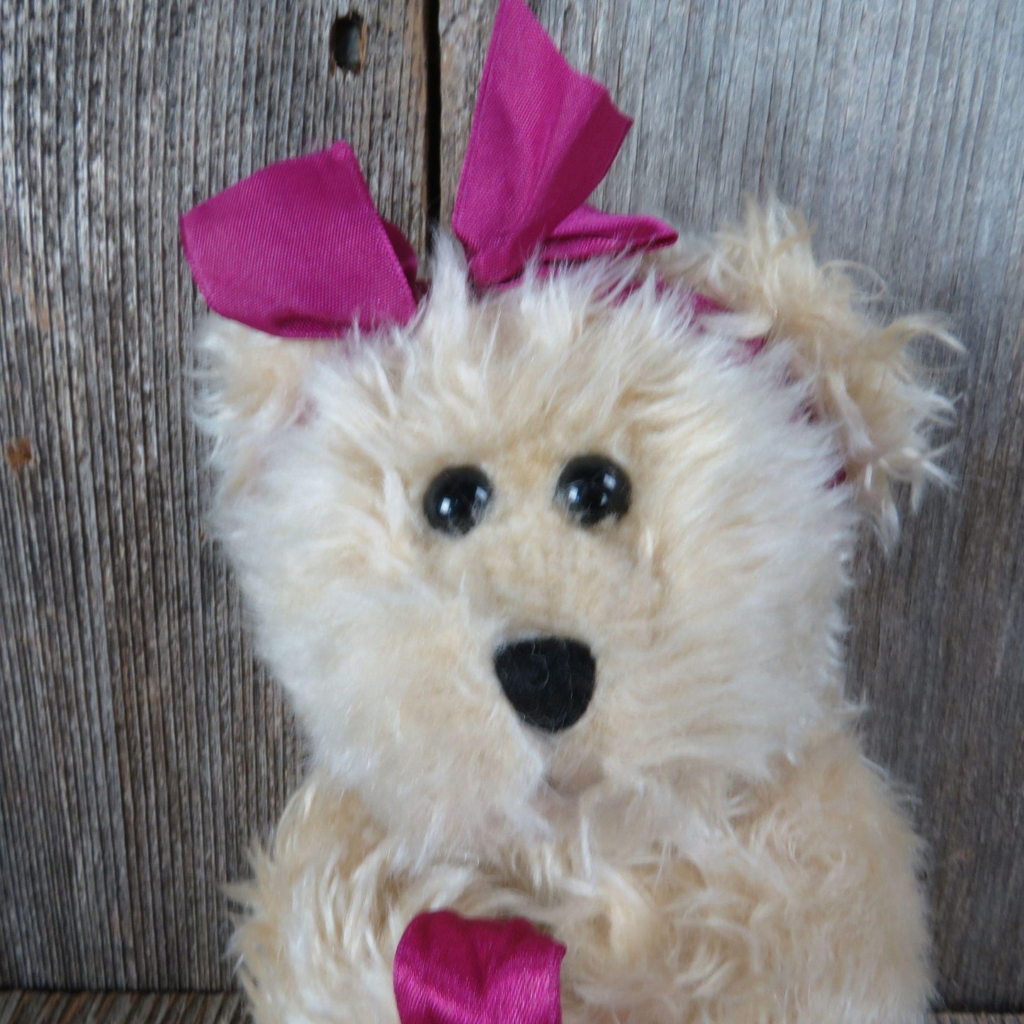 Vintage Teddy Bear Plush Hair Bow Fuzzy Creative Custom Confections 1999 Teddy's Friends