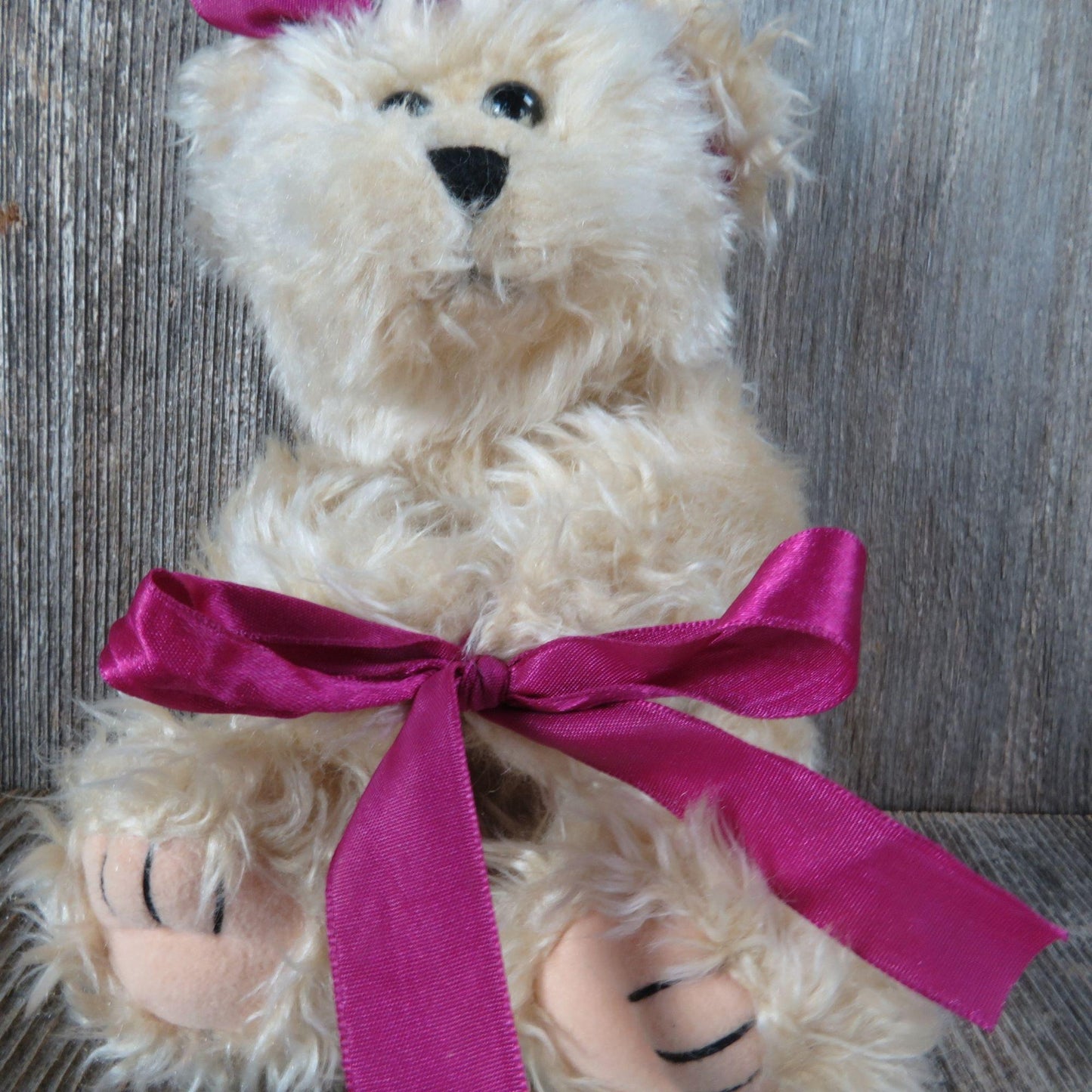 Vintage Teddy Bear Plush Hair Bow Fuzzy Creative Custom Confections 1999 Teddy's Friends