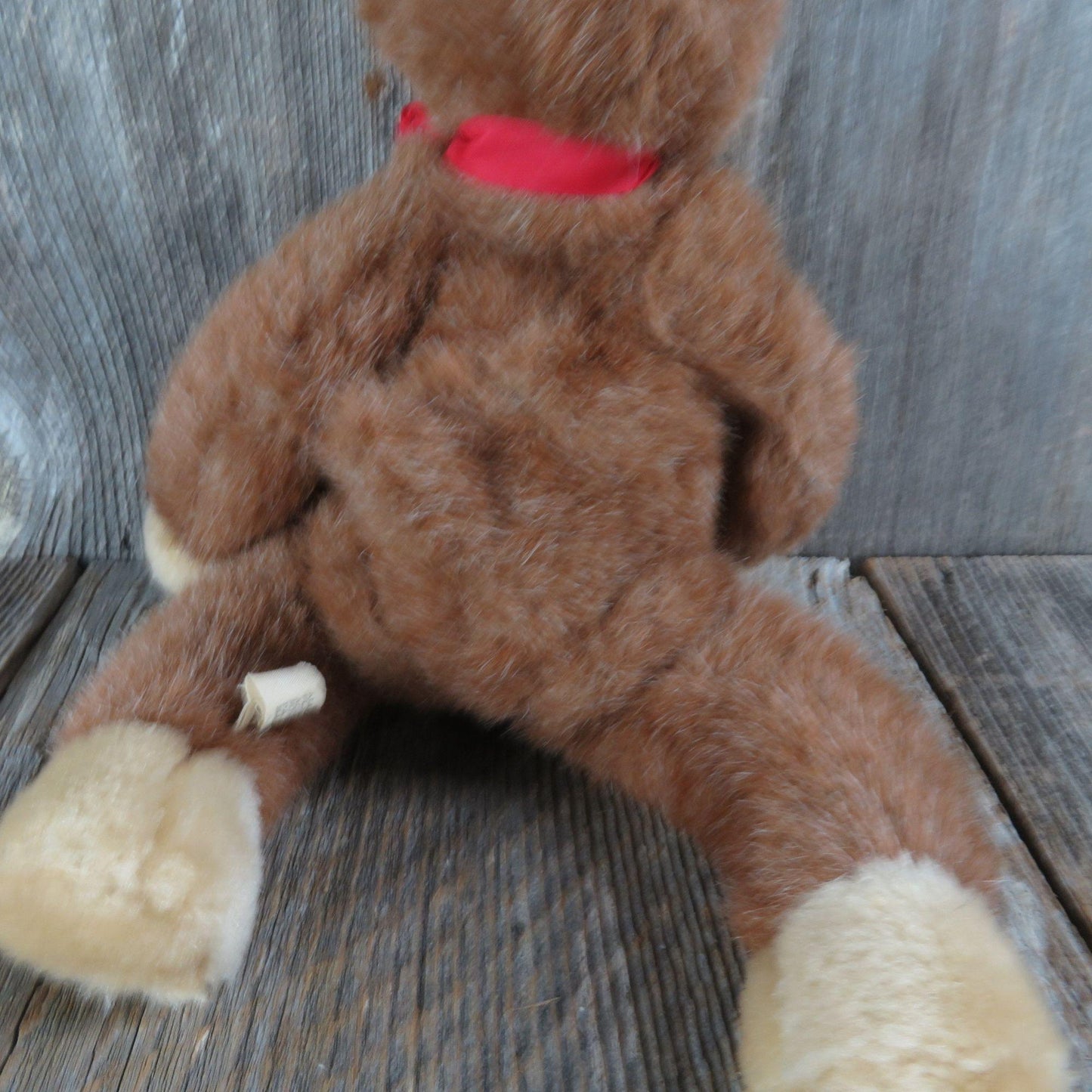 Vintage Reindeer Plush Deer Red Nose Bean Bag Stuffed Animal Weighted Long Legs CMC Inc 1989