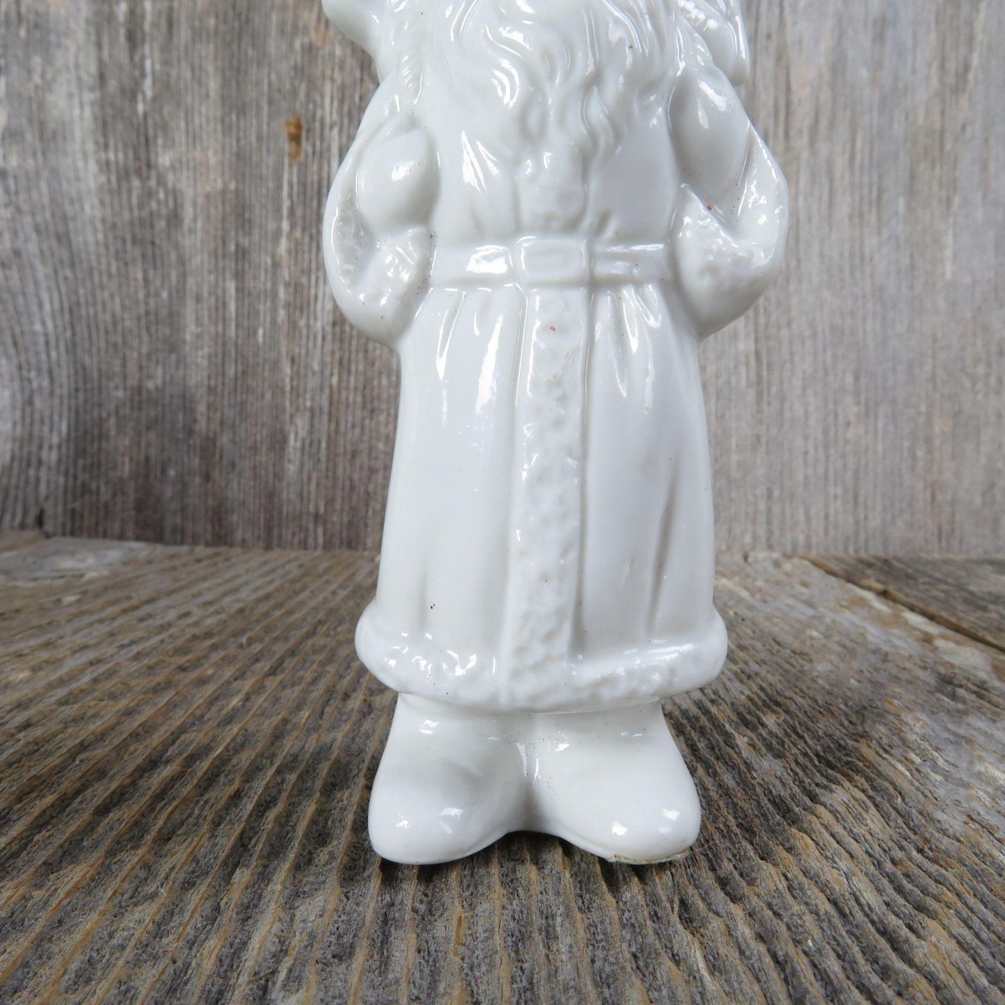 Vintage White Santa Ornament Father Christmas St. Nick Porcelain Ceramic Midwest Cannon Falls Taiwan