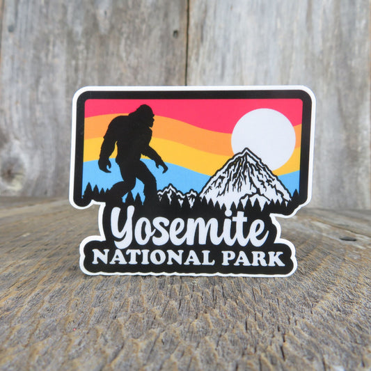 Yosemite National Park California Sticker Bigfoot Retro Sunset Mountain Souvenir Waterproof