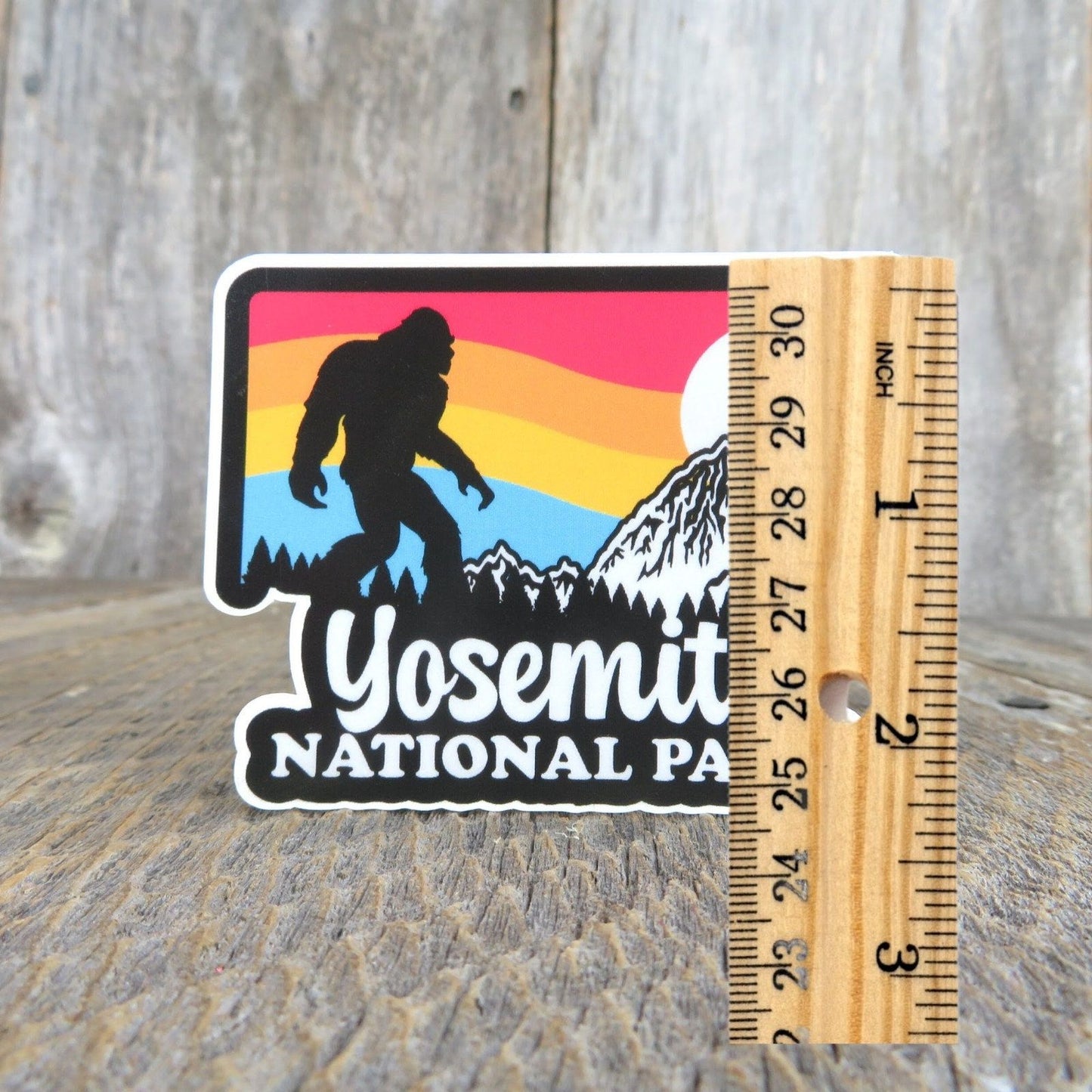 Yosemite National Park California Sticker Bigfoot Retro Sunset Mountain Souvenir Waterproof