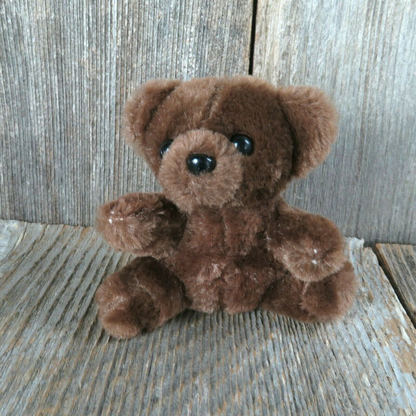 Baby Teddy Bear Plush Tiny Dark Brown Plastic Nose Eyes Stuffed Animal