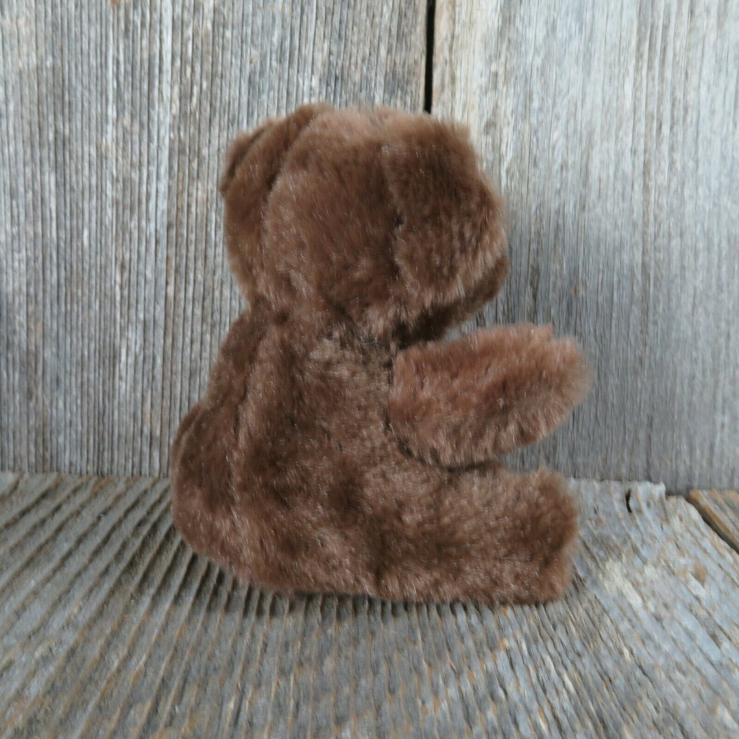 Baby Teddy Bear Plush Tiny Dark Brown Plastic Nose Eyes Stuffed Animal