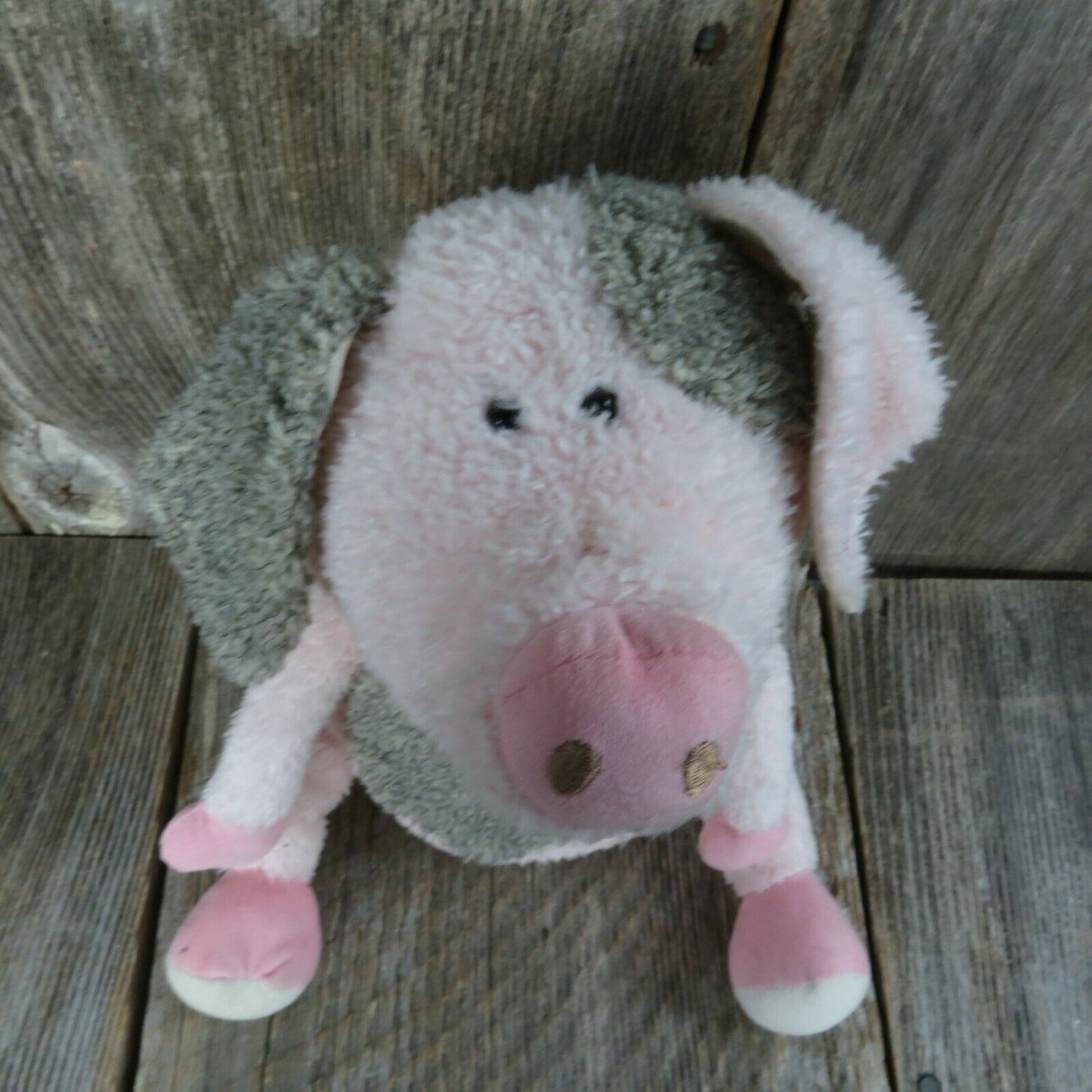 Pig Plush People Pals Patch Pink Grey Stuffed Animal Cartoon Weighted