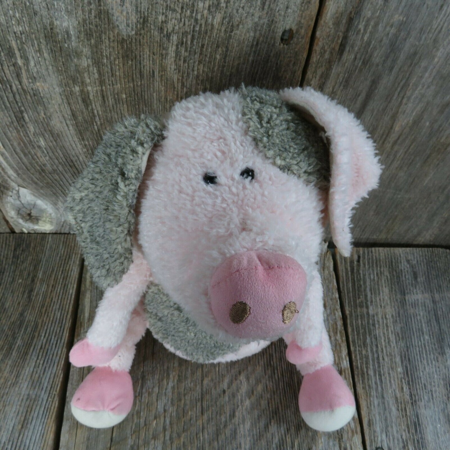 Pig Plush People Pals Patch Pink Grey Stuffed Animal Cartoon Weighted