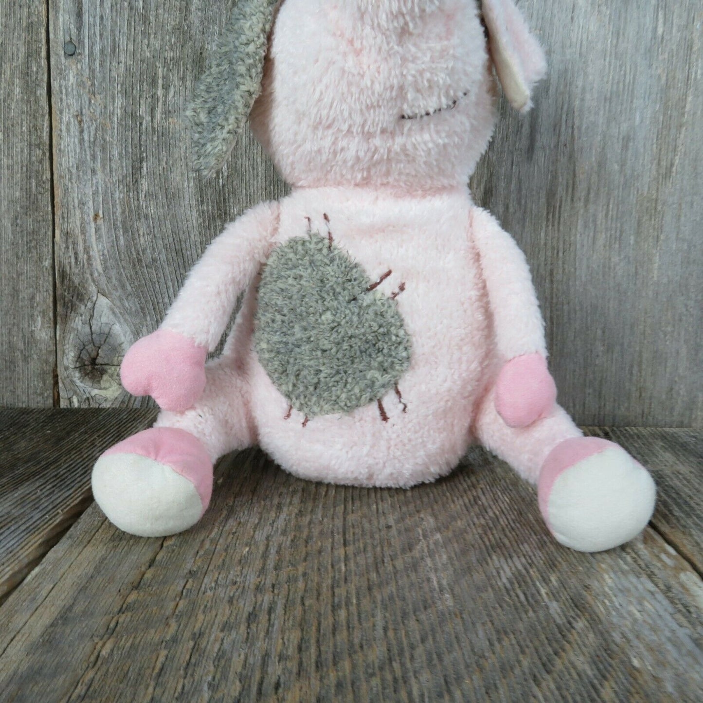 Pig Plush People Pals Patch Pink Grey Stuffed Animal Cartoon Weighted