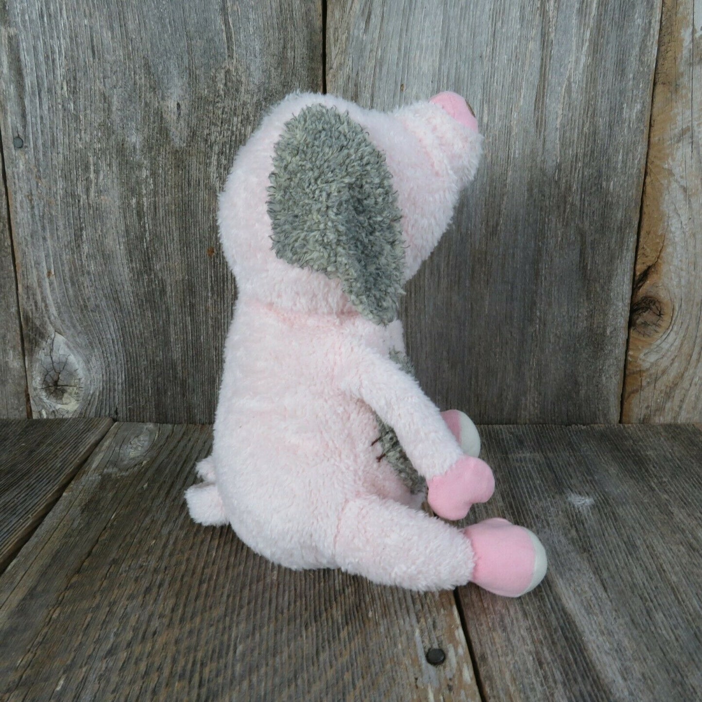 Pig Plush People Pals Patch Pink Grey Stuffed Animal Cartoon Weighted