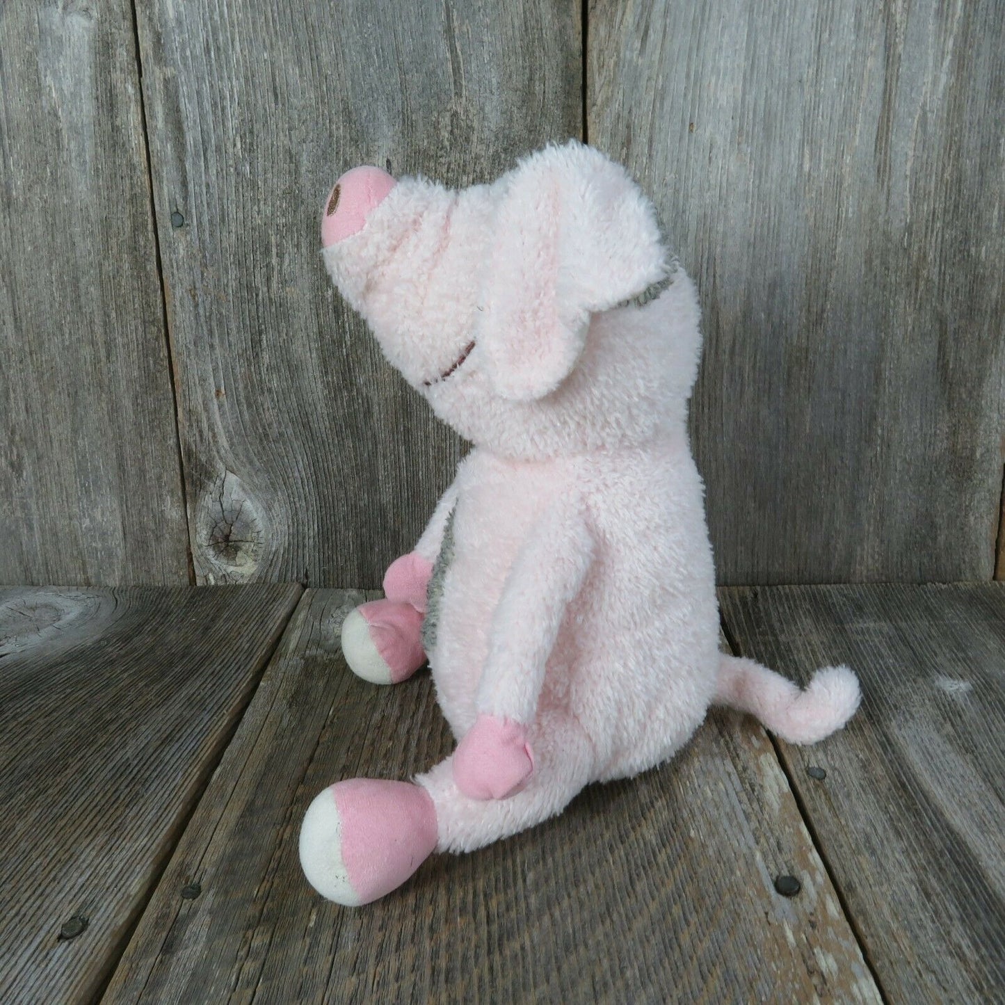 Pig Plush People Pals Patch Pink Grey Stuffed Animal Cartoon Weighted