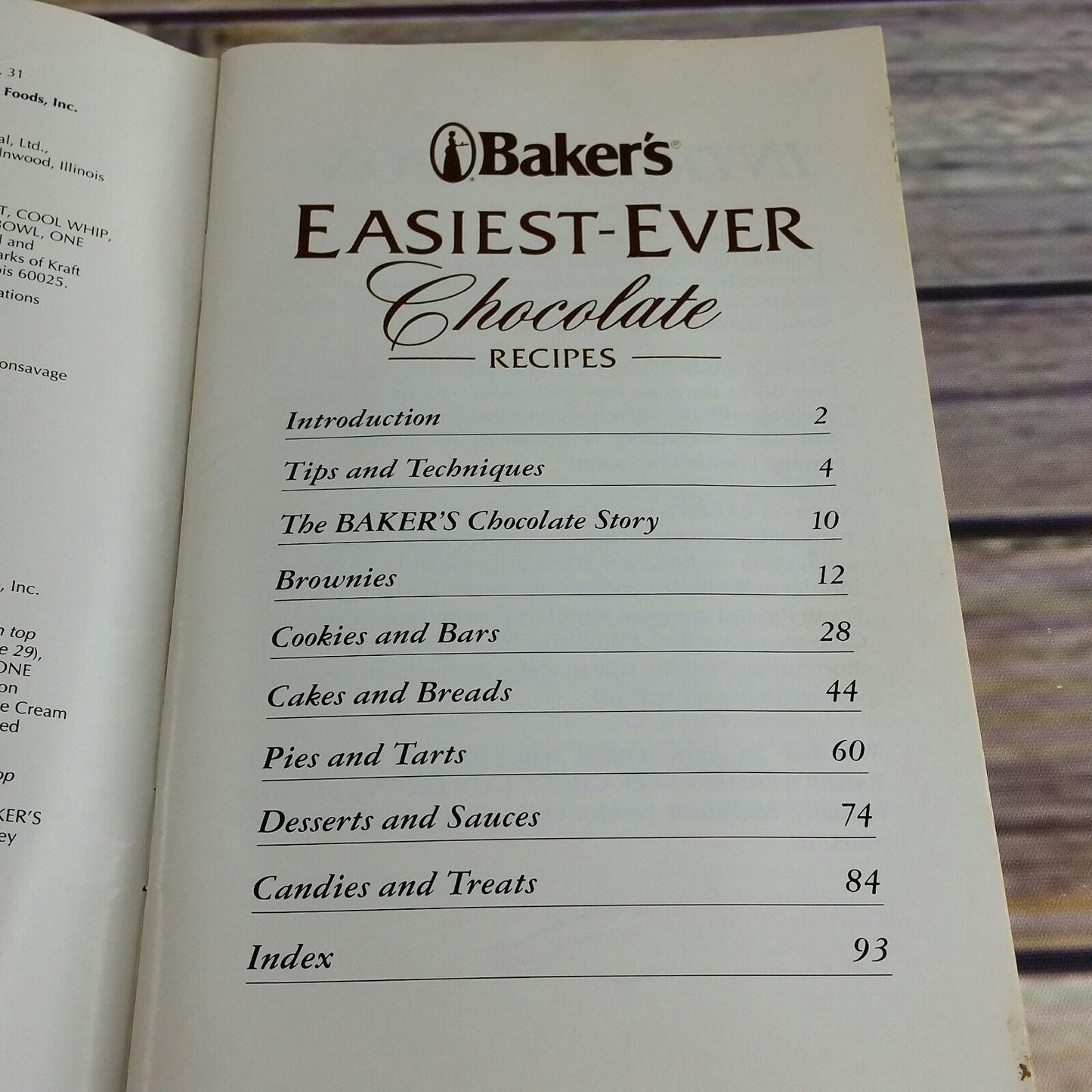 Bakers Chocolate Easiest Ever Chocolate Recipes Cookbook Best Recipes 1993 Paperback Promo Booklet