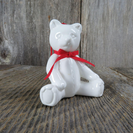 Vintage White Bear Ornament Bone China Christmas Department 56 Taiwan