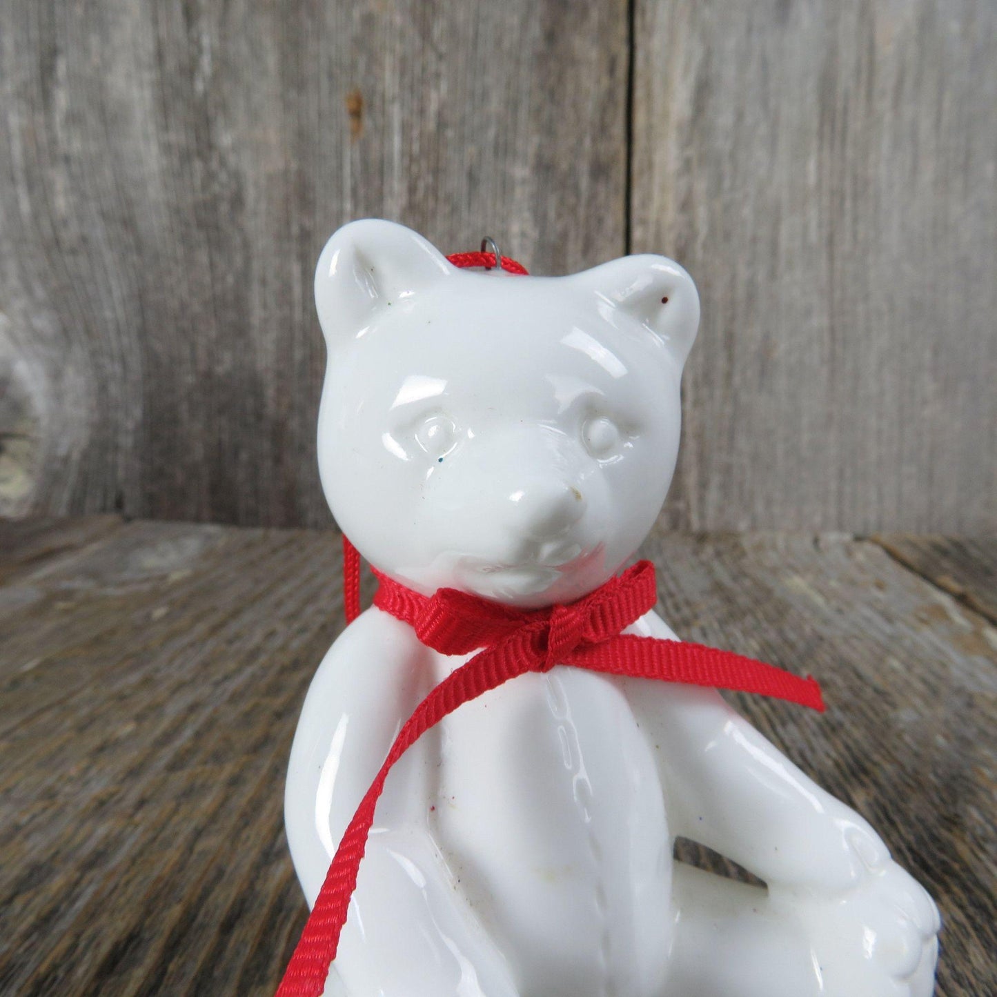 Vintage White Bear Ornament Bone China Christmas Department 56 Taiwan