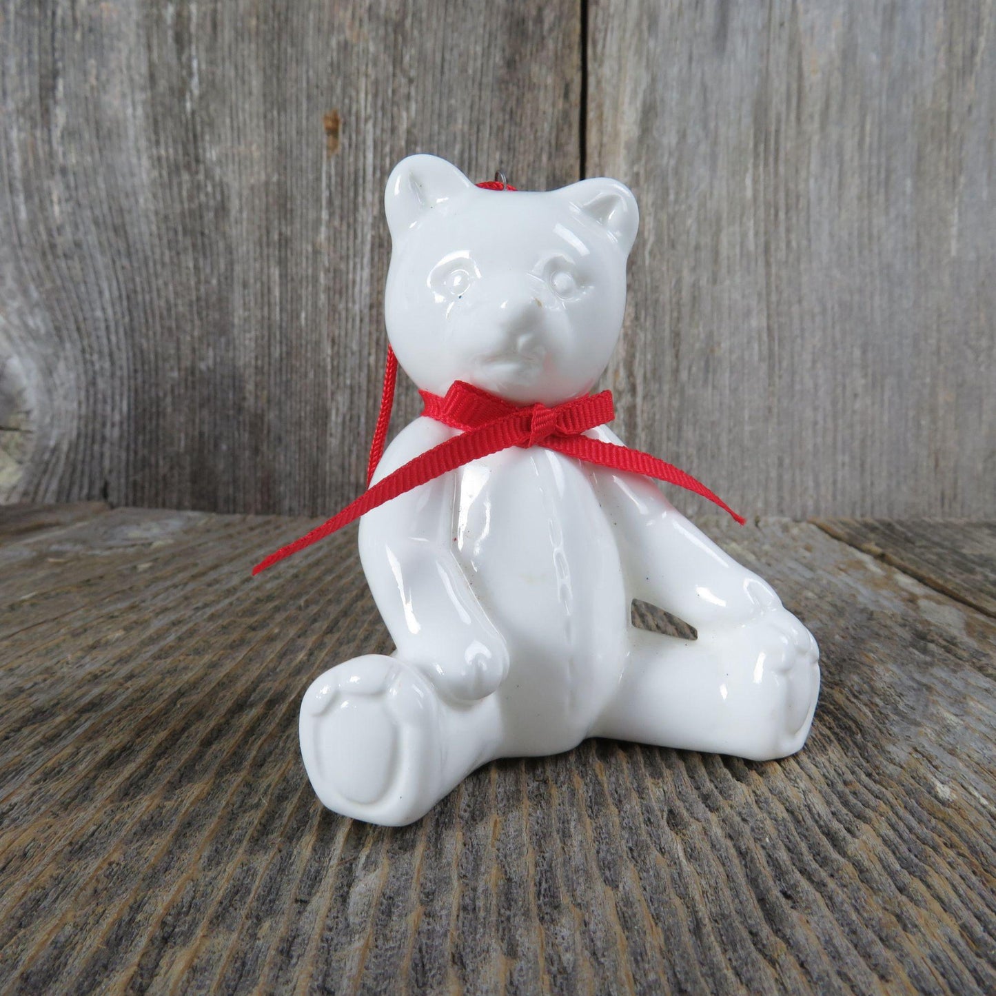 Vintage White Bear Ornament Bone China Christmas Department 56 Taiwan