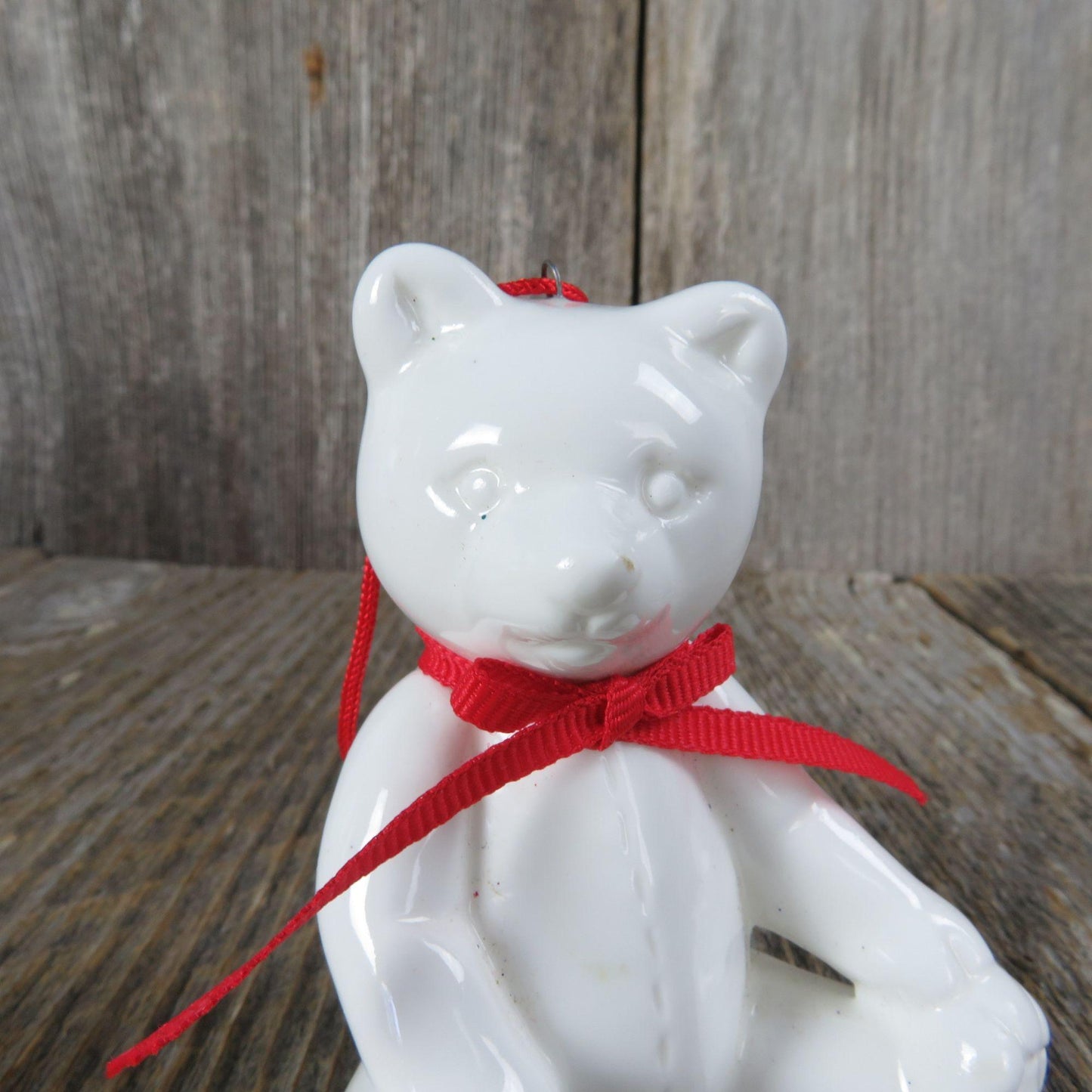 Vintage White Bear Ornament Bone China Christmas Department 56 Taiwan