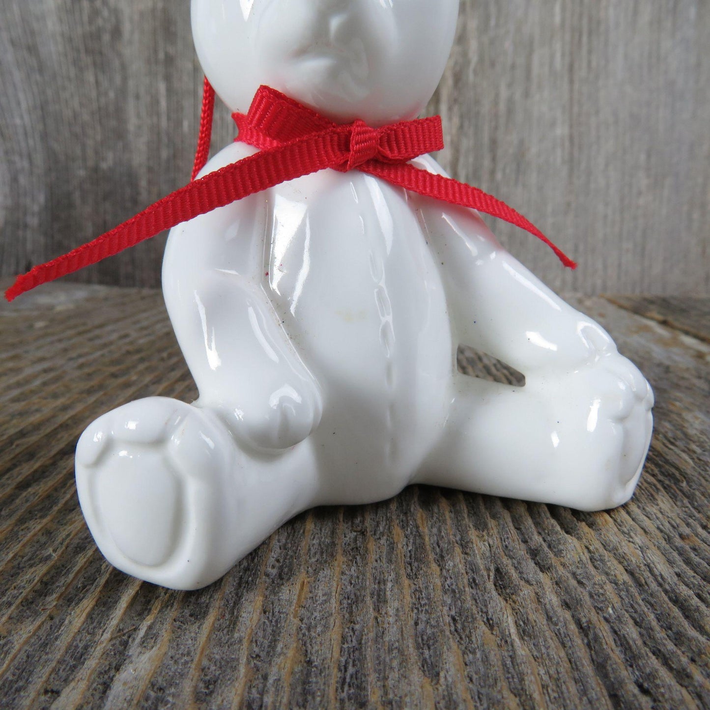 Vintage White Bear Ornament Bone China Christmas Department 56 Taiwan