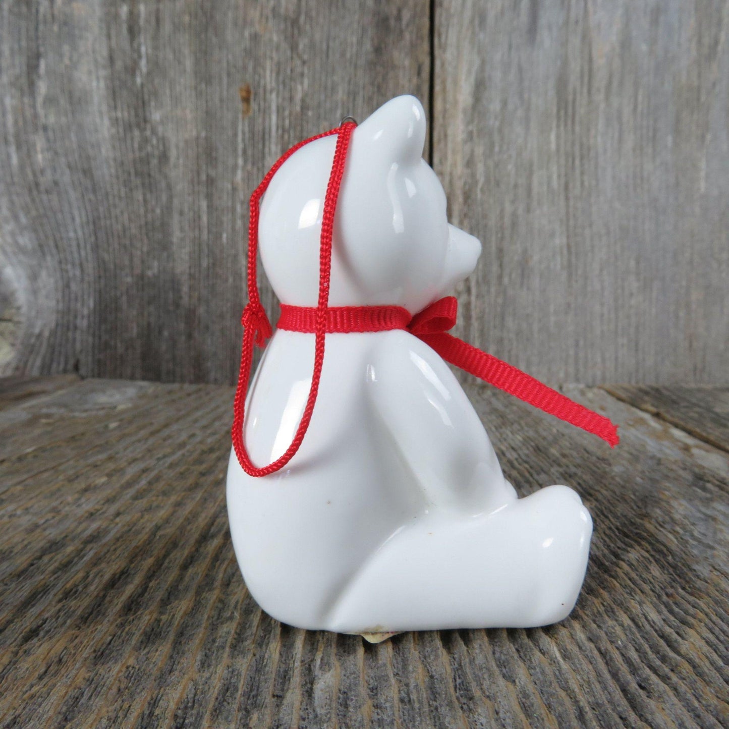 Vintage White Bear Ornament Bone China Christmas Department 56 Taiwan